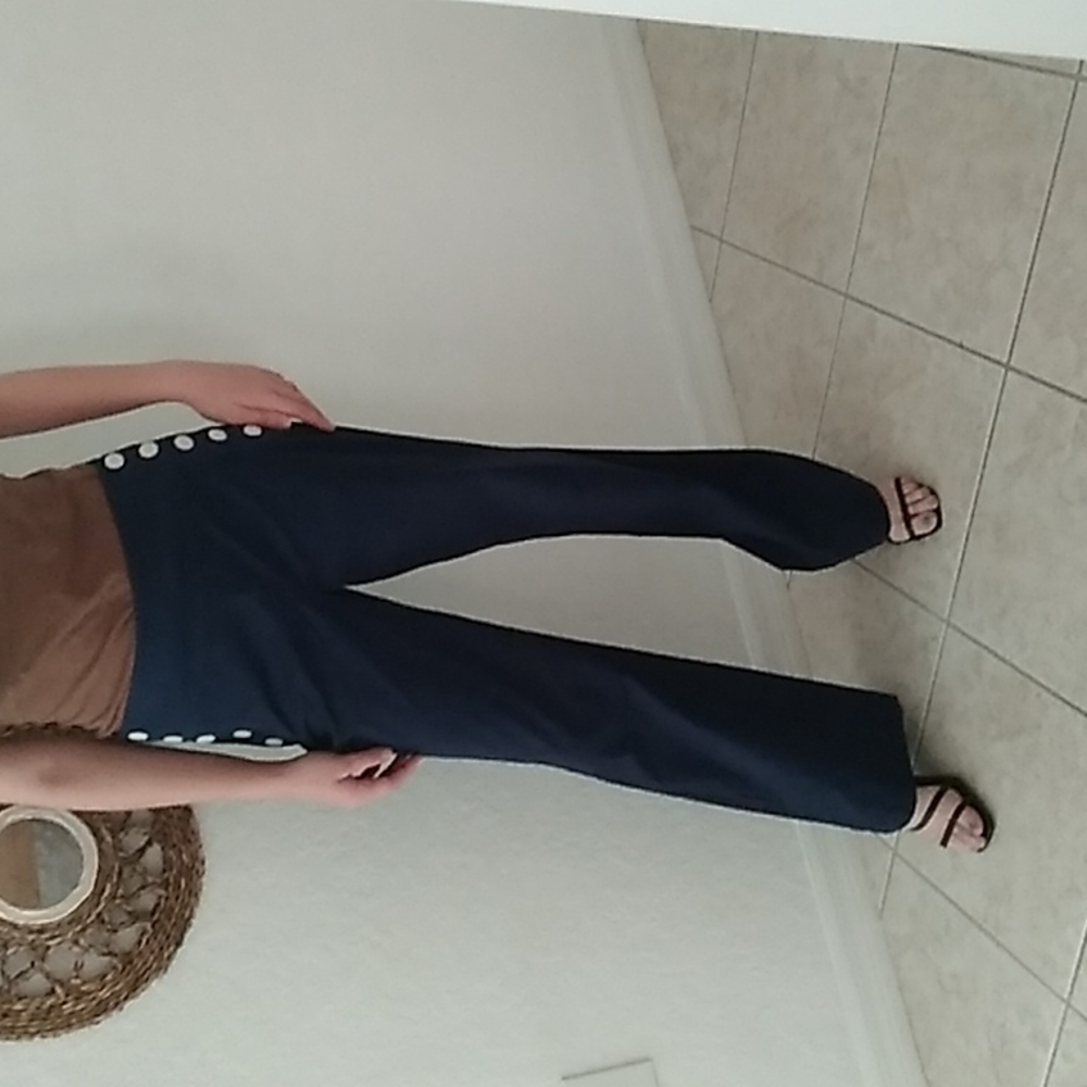 Women Talbots Nautical Sailor pants buttons